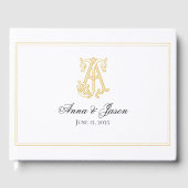 BEWERKBARE KLEUREN AJ Monogram JA Monogram Gastboe Gastenboek (Voorkant)