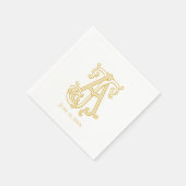 BEWERKBARE KLEUREN AJ Monogram JA Monogram servett Servet (Hoek)