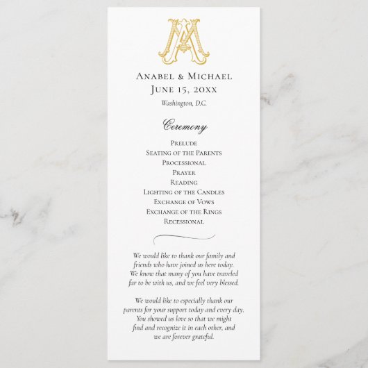 BEWERKBARE KLEUREN AM Monogram MA Monogram Program Programmakaart (Voorkant)