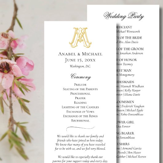 BEWERKBARE KLEUREN AM Monogram MA Monogram Program Programmakaart