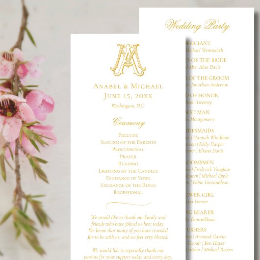 BEWERKBARE KLEUREN AM Monogram MA Monogram Program Programmakaart