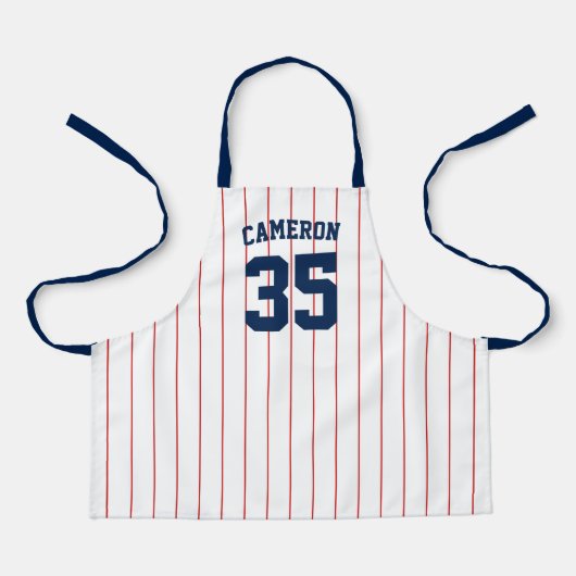 Bewerkbare Kleuren Baseball Jersey Strepen Naam Ki Schort (Voorkant)