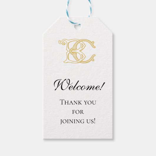 BEWERKBARE KLEUREN BC Monogram CB Logo Gift Label Cadeaulabel (Voorkant)