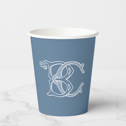 BEWERKBARE KLEUREN BC Monogram CB Monogram Kopjes Papieren Bekers (Achterkant)