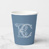 BEWERKBARE KLEUREN BC Monogram CB Monogram Kopjes Papieren Bekers (Voorkant)