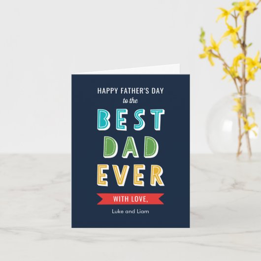 Bewerkbare kleuren Beste pap ooit Vaderdag Kaart (Gele Bloem)