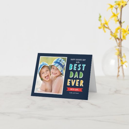 Bewerkbare kleuren Beste pap ooit Vaderdag Kaart (Gele Bloem)