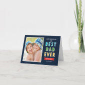 Bewerkbare kleuren Beste pap ooit Vaderdag Kaart (Voorkant)