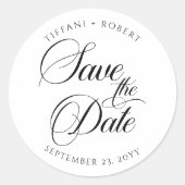 Bewerkbare kleuren Bewaar de datum Minimalistisch  Ronde Sticker (Voorkant)