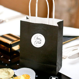 Bewerkbare kleuren Bewaar de datum Minimalistische Ronde Sticker