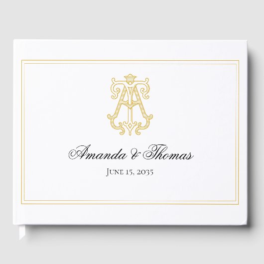 BEWERKBARE KLEUREN BIJ Monogram TA Monogram Guest  Gastenboek (Voorkant)