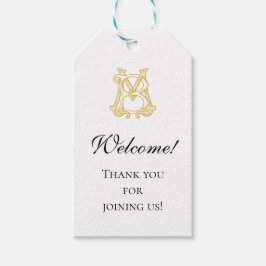 BEWERKBARE KLEUREN BM Monogram MB Logo Favor Tag Cadeaulabel