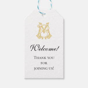 BEWERKBARE KLEUREN BM Monogram MB Logo Favor Tag Cadeaulabel