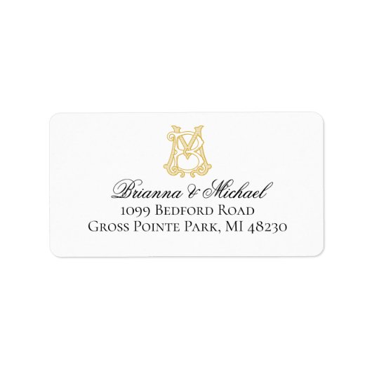 BEWERKBARE KLEUREN BM Monogram MB Monogram Label (Voorkant)
