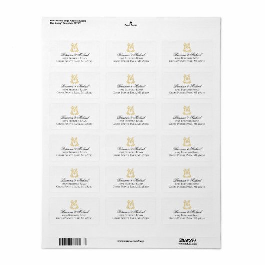 BEWERKBARE KLEUREN BM Monogram MB Monogram Label (Full Sheet)