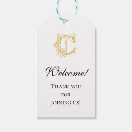 BEWERKBARE KLEUREN CJ Monogram JC Logo Gift Label Cadeaulabel