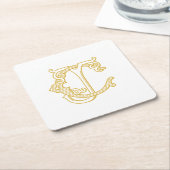 BEWERKBARE KLEUREN CJ Monogram JC Logo Onderzetter (Schuin)