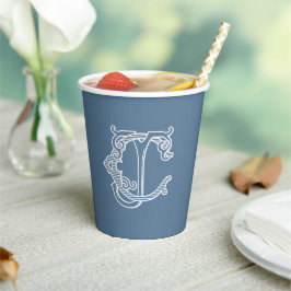 BEWERKBARE KLEUREN CJ Monogram JC Monogram Cups Papieren Bekers