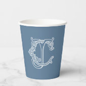 BEWERKBARE KLEUREN CJ Monogram JC Monogram Cups Papieren Bekers (Voorkant)