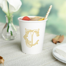 BEWERKBARE KLEUREN CJ Monogram JC Monogram Cups Papieren Bekers