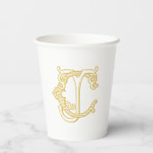 BEWERKBARE KLEUREN CJ Monogram JC Monogram Cups Papieren Bekers (Achterkant)