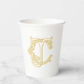 BEWERKBARE KLEUREN CJ Monogram JC Monogram Cups Papieren Bekers (Voorkant)