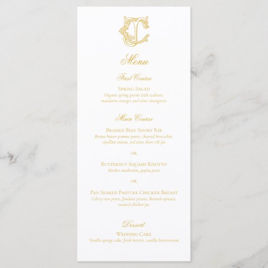 BEWERKBARE KLEUREN CJ Monogram JC Monogram Menu (Voorkant)