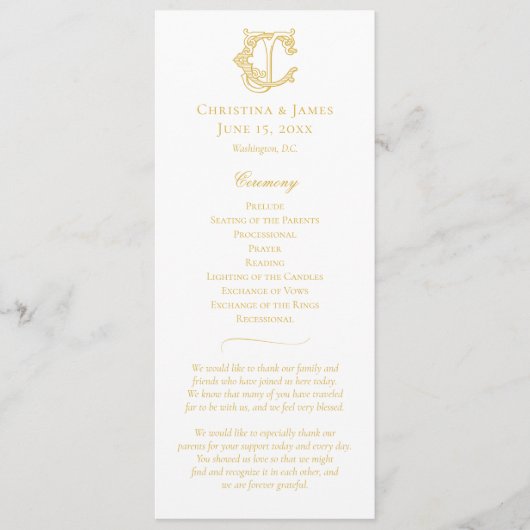 BEWERKBARE KLEUREN CJ Monogram JC Monogram Program Programmakaart (Voorkant)