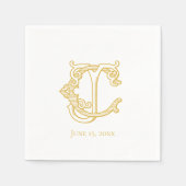 BEWERKBARE KLEUREN CJ Monogram JC Monogram Servett Servet (Voorkant)