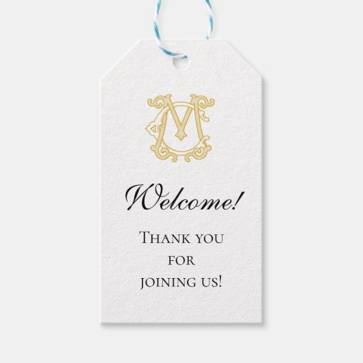 BEWERKBARE KLEUREN CM Monogram MC Logo Favoriet Ta Cadeaulabel (Voorkant)