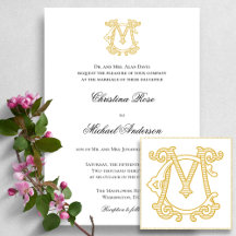 BEWERKBARE KLEUREN CM Monogram MC Logo Invitation