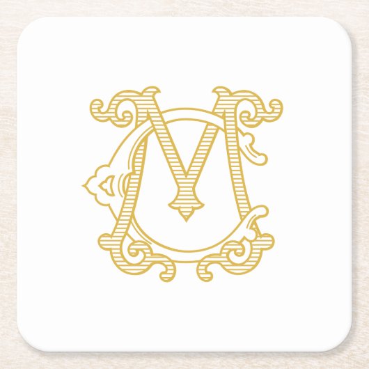 BEWERKBARE KLEUREN CM Monogram MC Logo Party Onder Kartonnen Onderzetters (Voorkant)