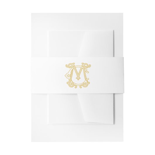BEWERKBARE KLEUREN CM Monogram MC Monogram Belly B Uitnodigingen Wikkel (Voorkant Voorbeeld)