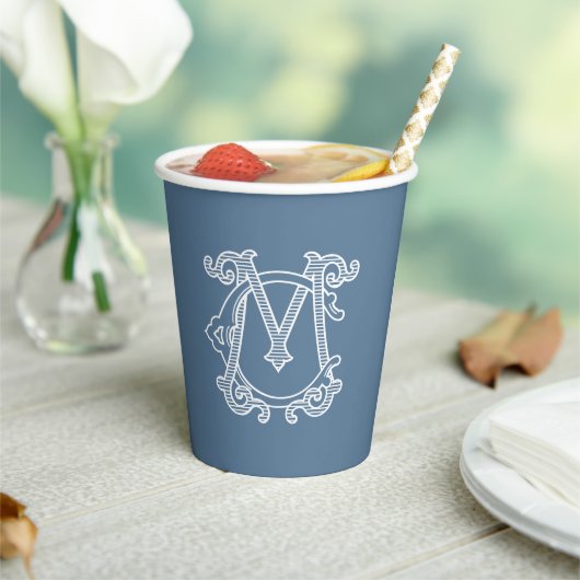 BEWERKBARE KLEUREN CM Monogram MC Monogram Cups Papieren Bekers (Insitu)