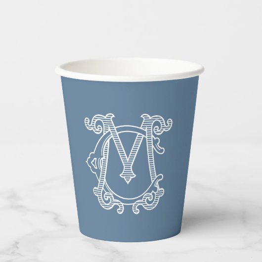 BEWERKBARE KLEUREN CM Monogram MC Monogram Cups Papieren Bekers (Voorkant)