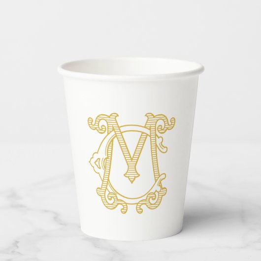BEWERKBARE KLEUREN CM Monogram MC Monogram Cups Papieren Bekers (Achterkant)