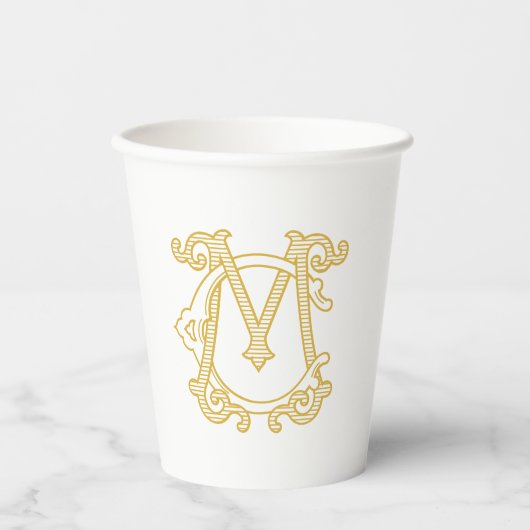 BEWERKBARE KLEUREN CM Monogram MC Monogram Cups Papieren Bekers (Voorkant)
