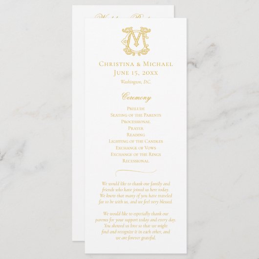 BEWERKBARE KLEUREN CM Monogram MC Monogram Program Programmakaart (Voorkant / Achterkant)