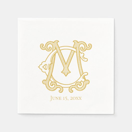 BEWERKBARE KLEUREN CM Monogram MC Monogram Servett Servet (Voorkant)