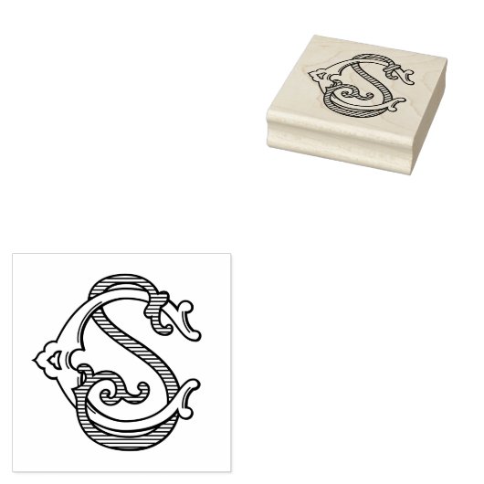BEWERKBARE KLEUREN CS Monogram SC Monogram Inktste Rubberstempel (Gestempeld)