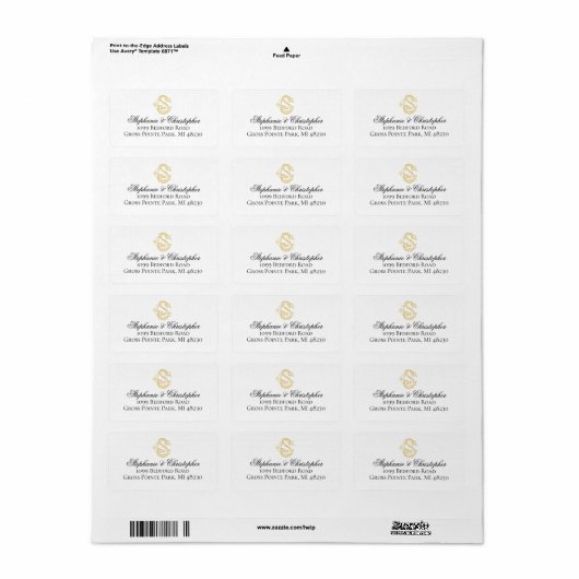 BEWERKBARE KLEUREN CS Monogram SC Monogram Label (Full Sheet)