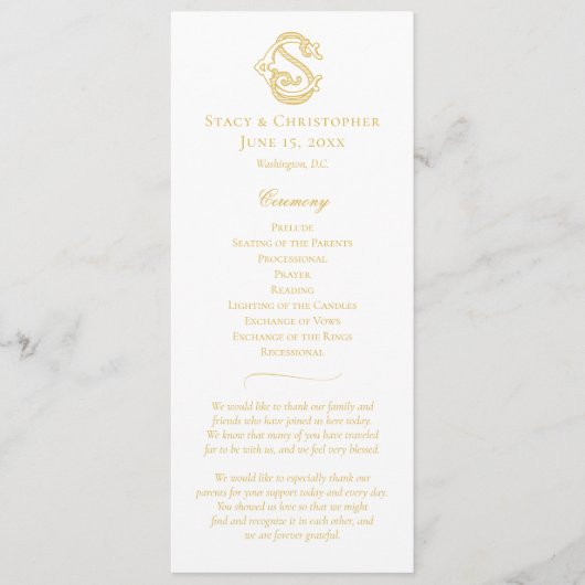 BEWERKBARE KLEUREN CS Monogram SC Monogram Program Programmakaart (Voorkant)