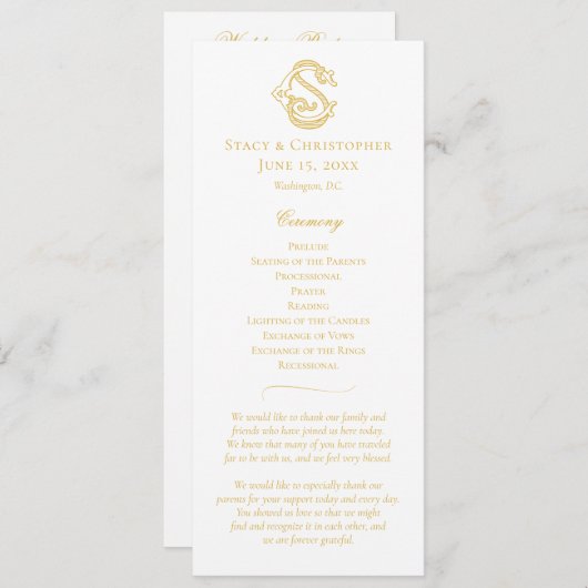 BEWERKBARE KLEUREN CS Monogram SC Monogram Program Programmakaart (Voorkant / Achterkant)