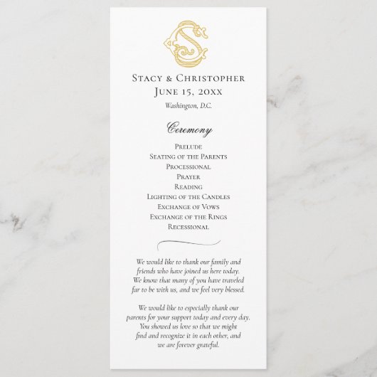 BEWERKBARE KLEUREN CS Monogram SC Monogram Program Programmakaart (Voorkant)