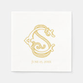 BEWERKBARE KLEUREN CS Monogram SC Monogram Servett Servet (Voorkant)