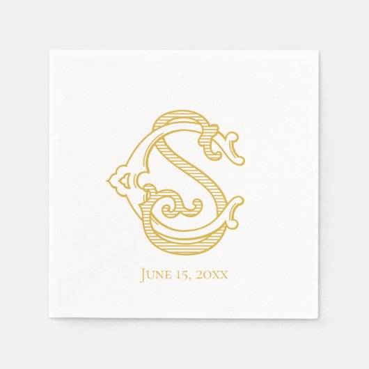 BEWERKBARE KLEUREN CS Monogram SC Monogram Servett Servet (Voorkant)