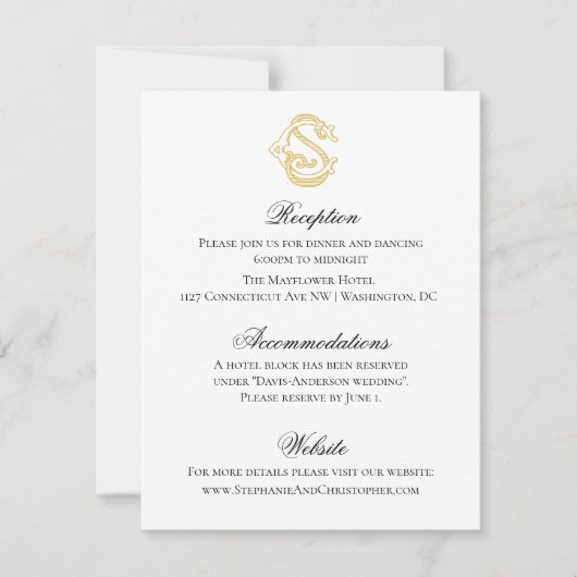 BEWERKBARE KLEUREN CS Monogram SC Uitnodiging (Voorkant)