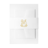 BEWERKBARE KLEUREN DM Monogram MD Monogram Buikban Uitnodigingen Wikkel (Voorkant Voorbeeld)