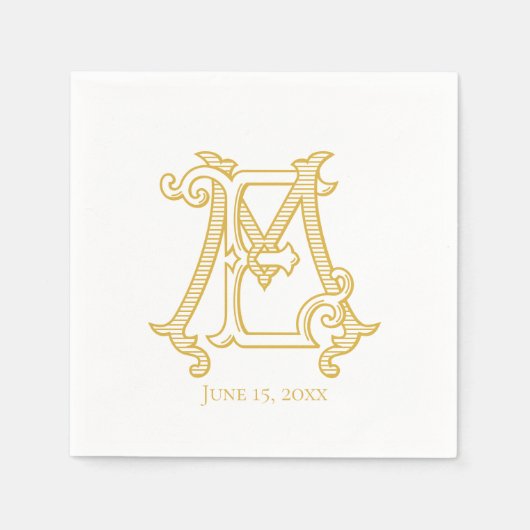 BEWERKBARE KLEUREN EM Monogram ME Monogram Servett Servet (Voorkant)