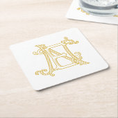 BEWERKBARE KLEUREN EN Monogram NE Logo Onderzetter (Schuin)